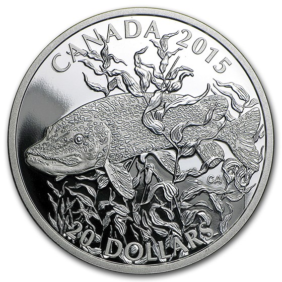 2015 Canada 1 oz Silver North American Sportfish Northern Pike 2015 Canada 1 oz Silver North American Sportfish Northern Pike